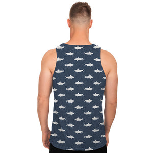 Shark Fish Pattern Print Men's Tank Top