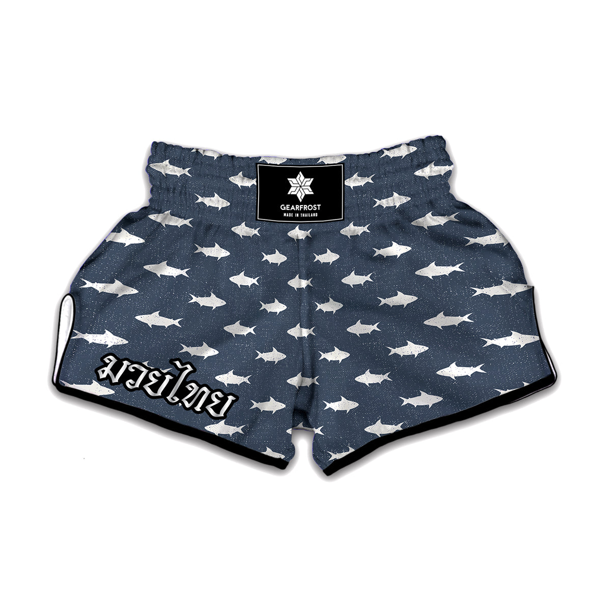 Shark Fish Pattern Print Muay Thai Boxing Shorts