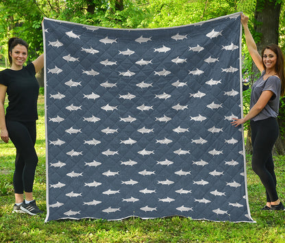 Shark Fish Pattern Print Quilt