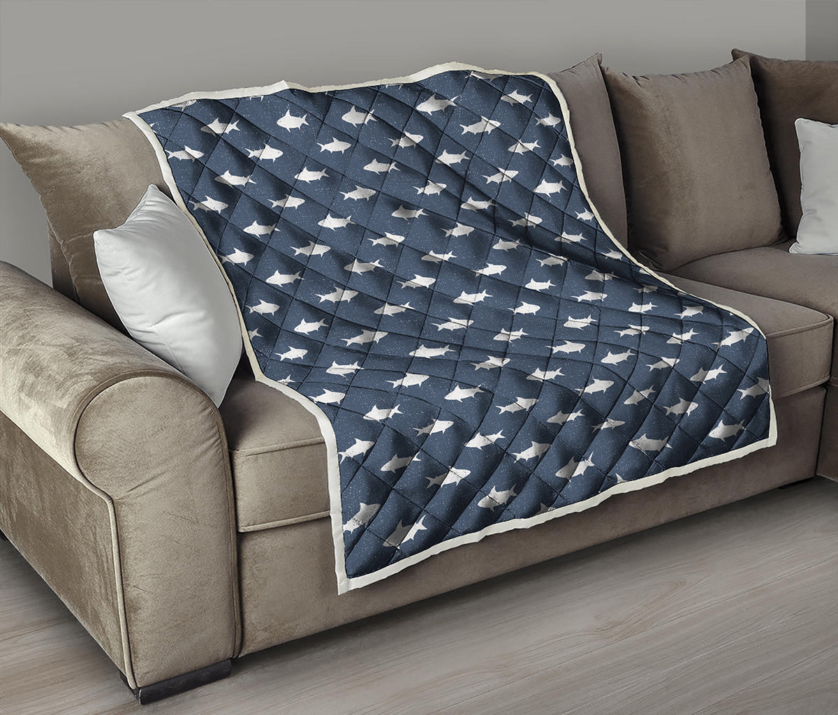 Shark Fish Pattern Print Quilt