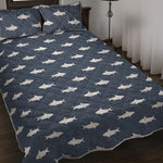 Shark Fish Pattern Print Quilt Bed Set