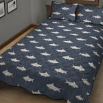 Shark Fish Pattern Print Quilt Bed Set