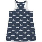 Shark Fish Pattern Print Women's Racerback Tank Top