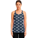 Shark Fish Pattern Print Women's Racerback Tank Top