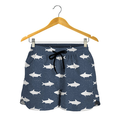 Shark Fish Pattern Print Women's Shorts
