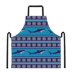 Shark Knitted Pattern Print Apron