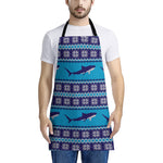 Shark Knitted Pattern Print Apron