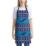 Shark Knitted Pattern Print Apron