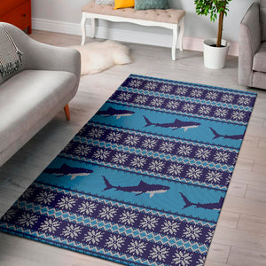 Shark Knitted Pattern Print Area Rug