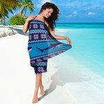 Shark Knitted Pattern Print Beach Sarong Wrap