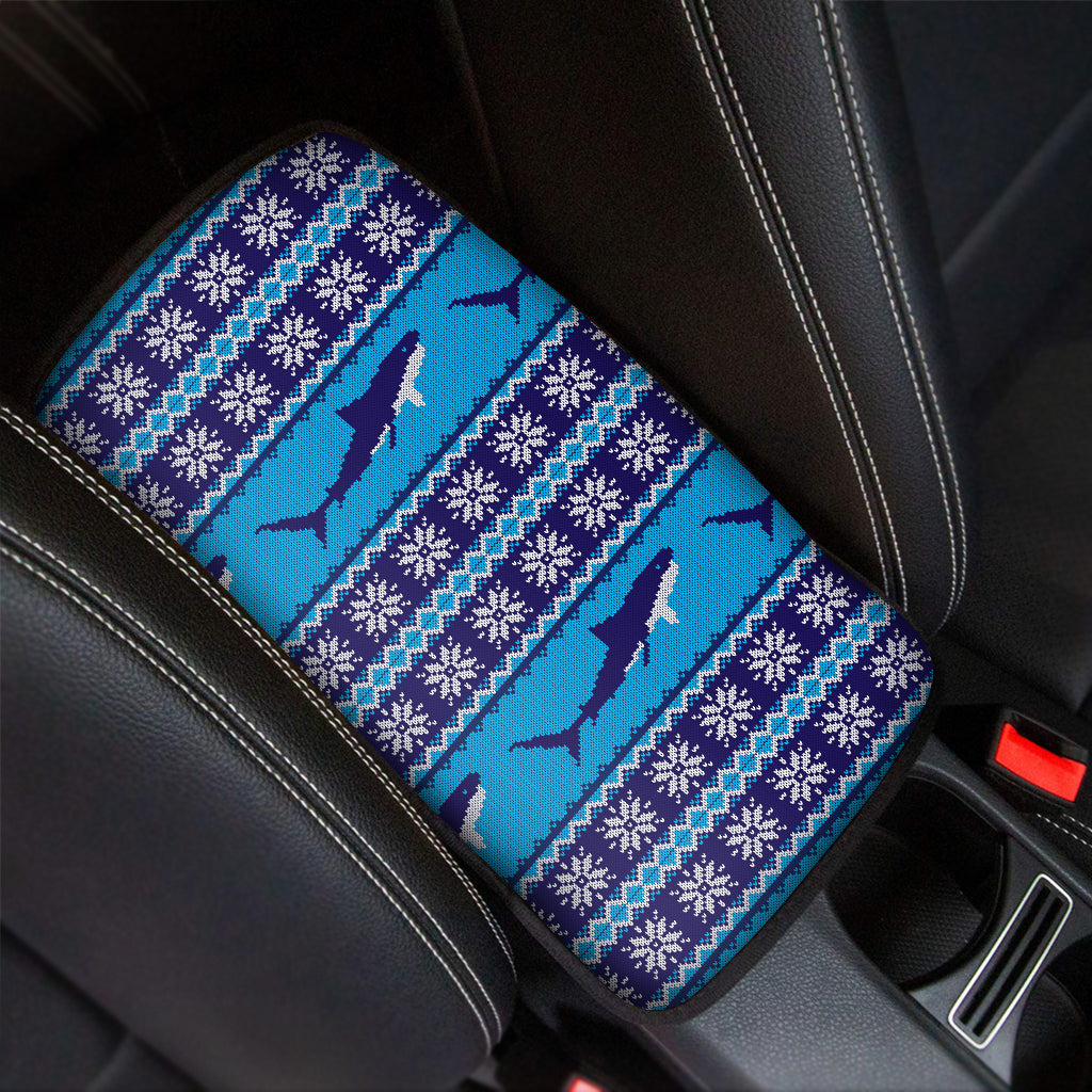 Shark Knitted Pattern Print Car Center Console Cover