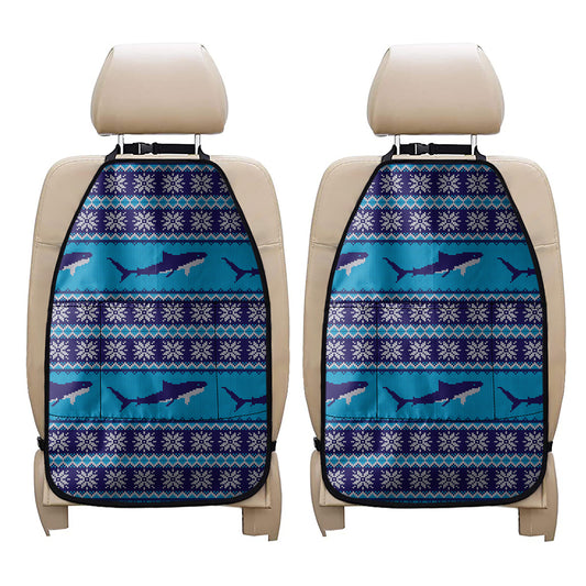 Shark Knitted Pattern Print Car Seat Organizers