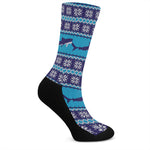 Shark Knitted Pattern Print Crew Socks