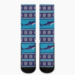 Shark Knitted Pattern Print Crew Socks