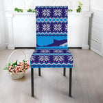 Shark Knitted Pattern Print Dining Chair Slipcover