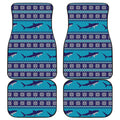 Shark Knitted Pattern Print Front and Back Car Floor Mats