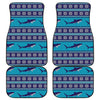 Shark Knitted Pattern Print Front and Back Car Floor Mats