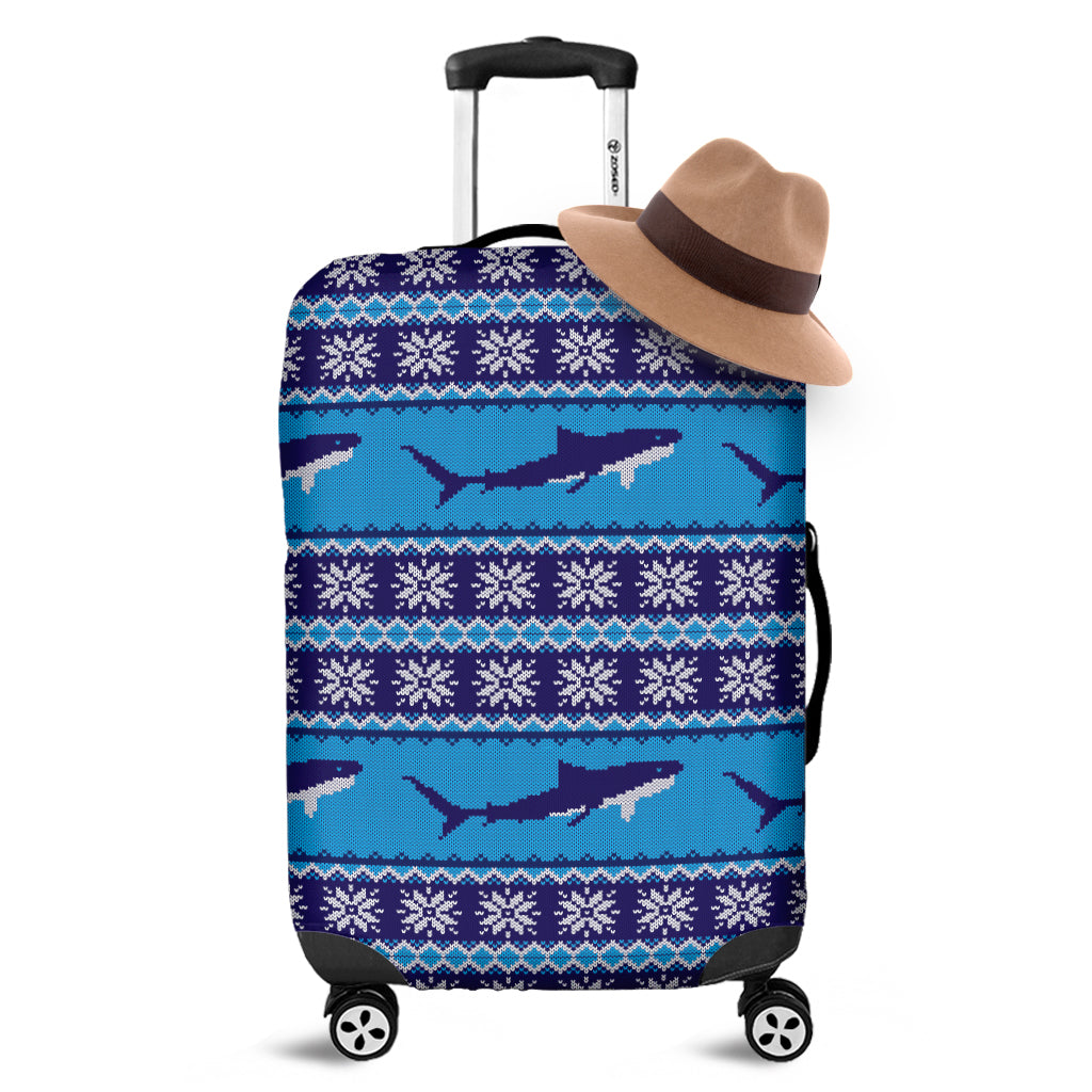 Shark Knitted Pattern Print Luggage Cover