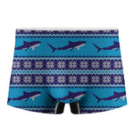 Shark Knitted Pattern Print Men's Boxer Briefs
