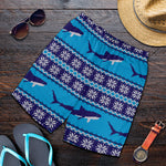 Shark Knitted Pattern Print Men's Shorts