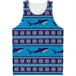 Shark Knitted Pattern Print Men's Tank Top