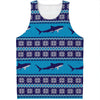 Shark Knitted Pattern Print Men's Tank Top