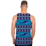 Shark Knitted Pattern Print Men's Tank Top