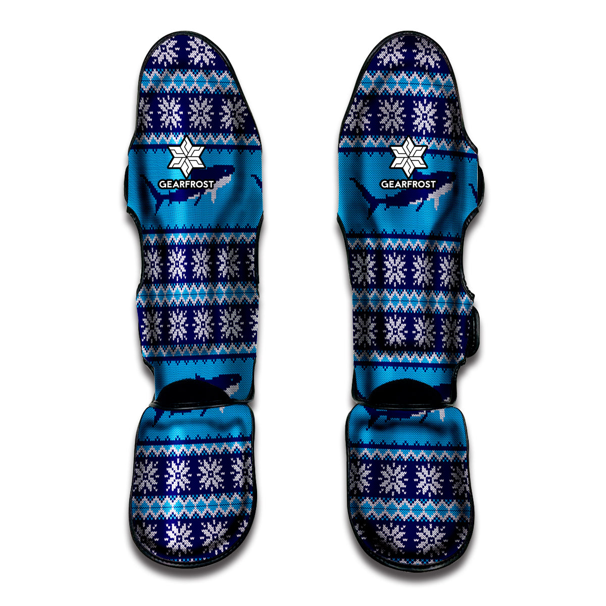 Shark Knitted Pattern Print Muay Thai Shin Guard