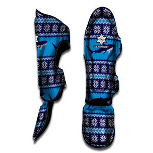 Shark Knitted Pattern Print Muay Thai Shin Guard