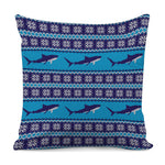 Shark Knitted Pattern Print Pillow Cover