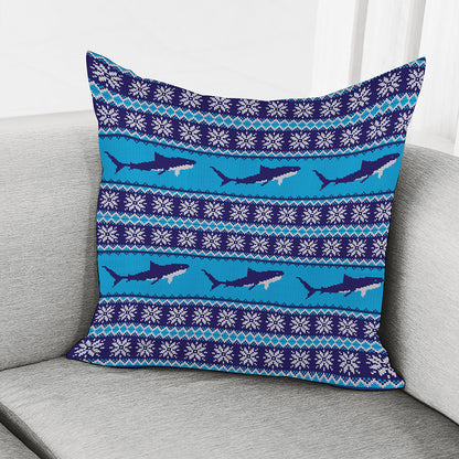 Shark Knitted Pattern Print Pillow Cover