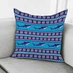 Shark Knitted Pattern Print Pillow Cover