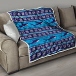 Shark Knitted Pattern Print Quilt