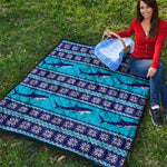 Shark Knitted Pattern Print Quilt