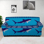 Shark Knitted Pattern Print Sofa Cover