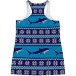 Shark Knitted Pattern Print Women's Racerback Tank Top