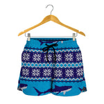 Shark Knitted Pattern Print Women's Shorts