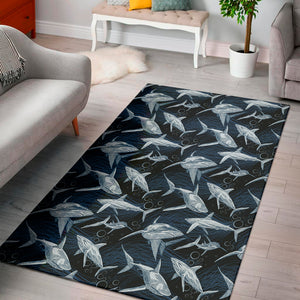 Shark Underwear Pattern Print Area Rug