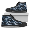 Shark Underwear Pattern Print Black High Top Sneakers