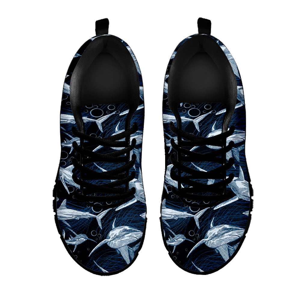 Shark Underwear Pattern Print Black Sneakers