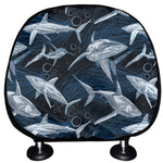 Shark Underwear Pattern Print Car Headrest Covers
