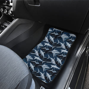 Shark Underwear Pattern Print Front and Back Car Floor Mats