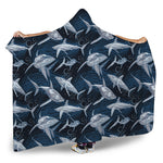 Shark Underwear Pattern Print Hooded Blanket