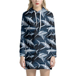 Shark Underwear Pattern Print Hoodie Dress