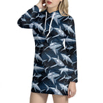 Shark Underwear Pattern Print Hoodie Dress