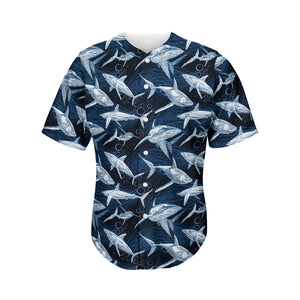 Shark Underwear Pattern Print Men's Baseball Jersey