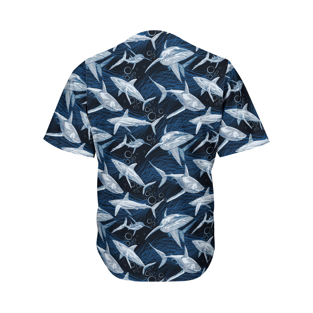 Shark Underwear Pattern Print Men's Baseball Jersey