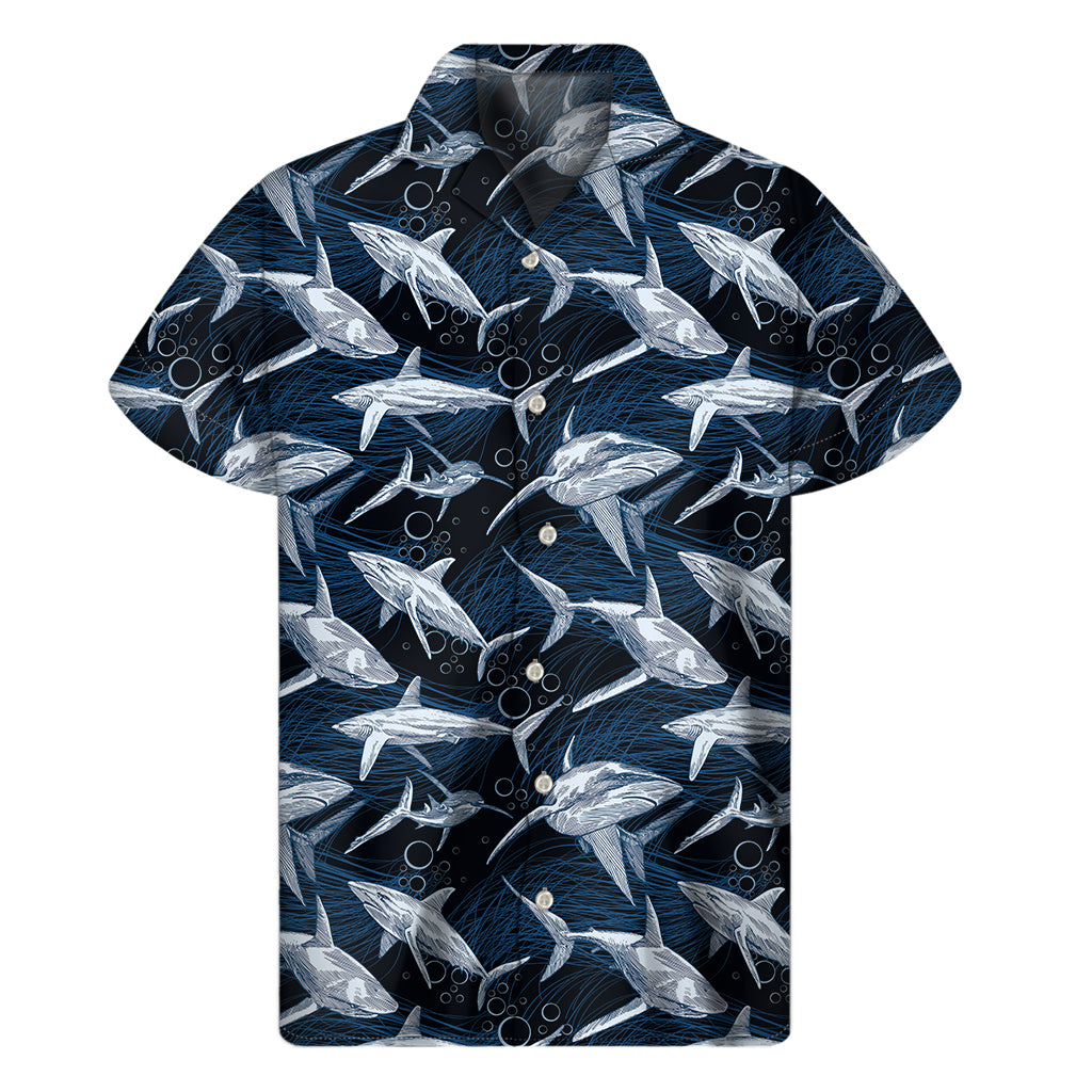 Shark Underwear Pattern Print Men's Short Sleeve Shirt