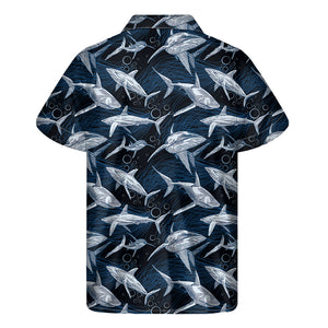 Shark Underwear Pattern Print Men's Short Sleeve Shirt