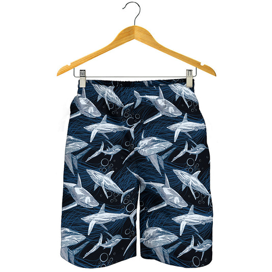 Shark Underwear Pattern Print Men's Shorts